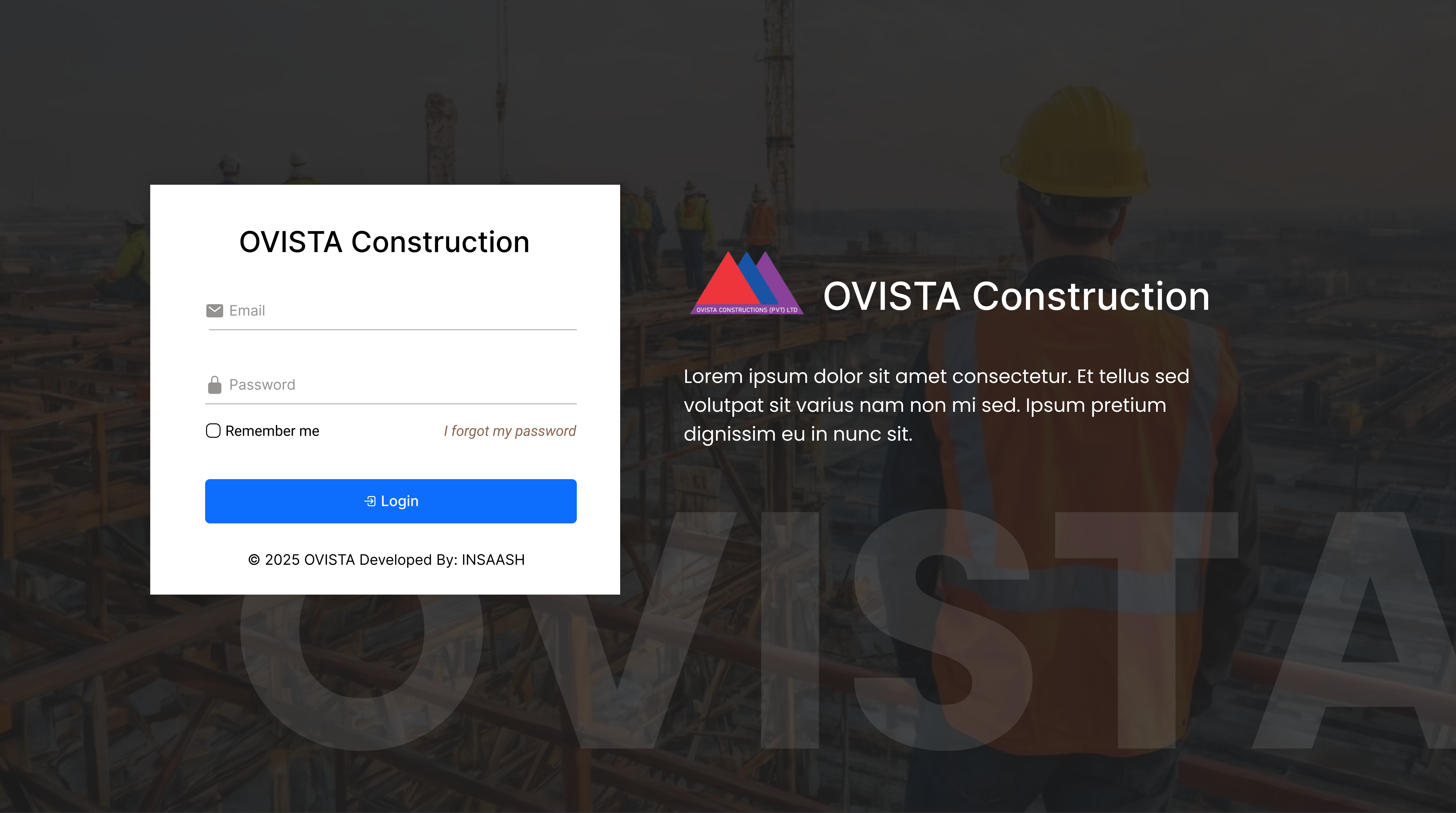 Ovista Construction Management System